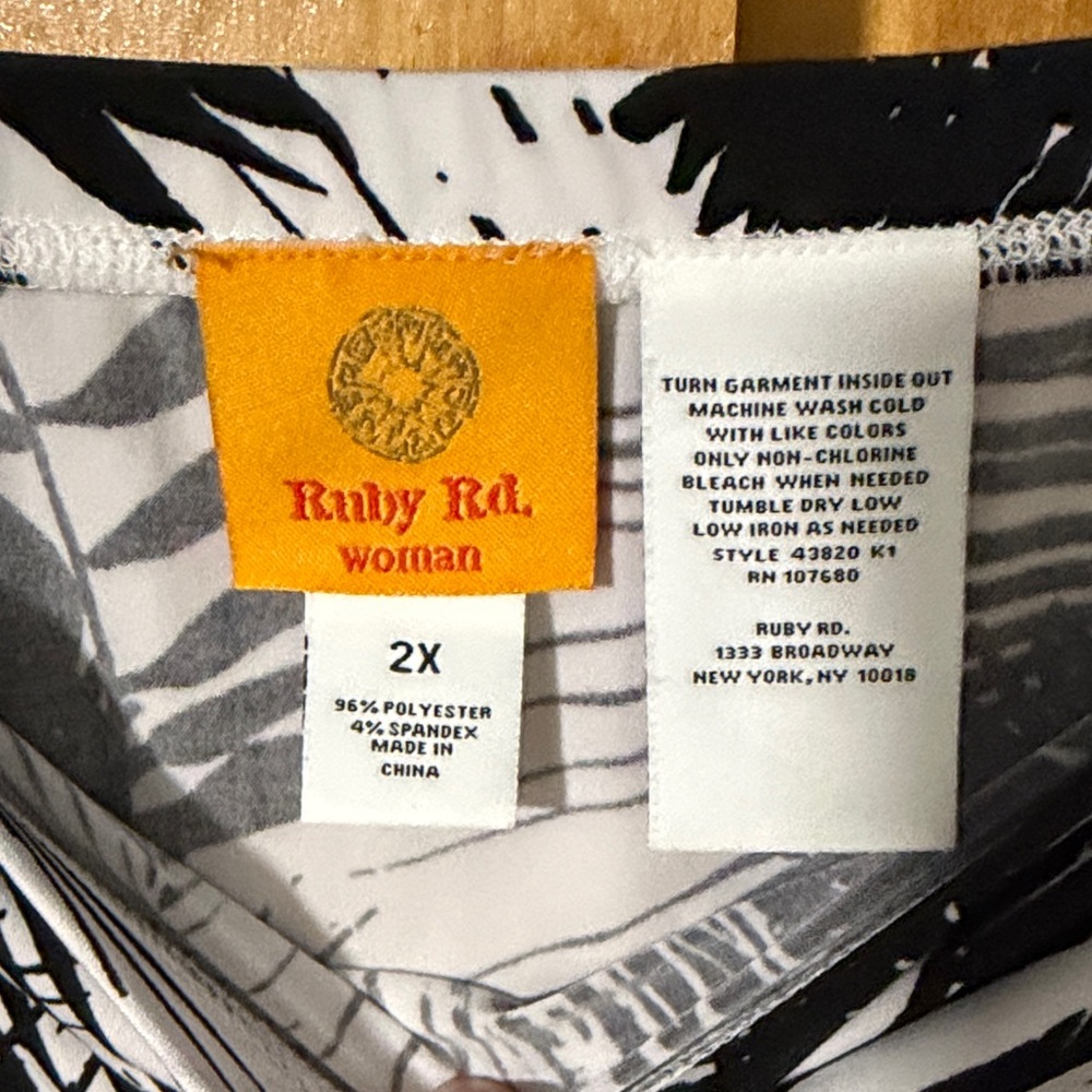 Ruby Rd. Black and White High-Low Skirt - Picture 2 of 3